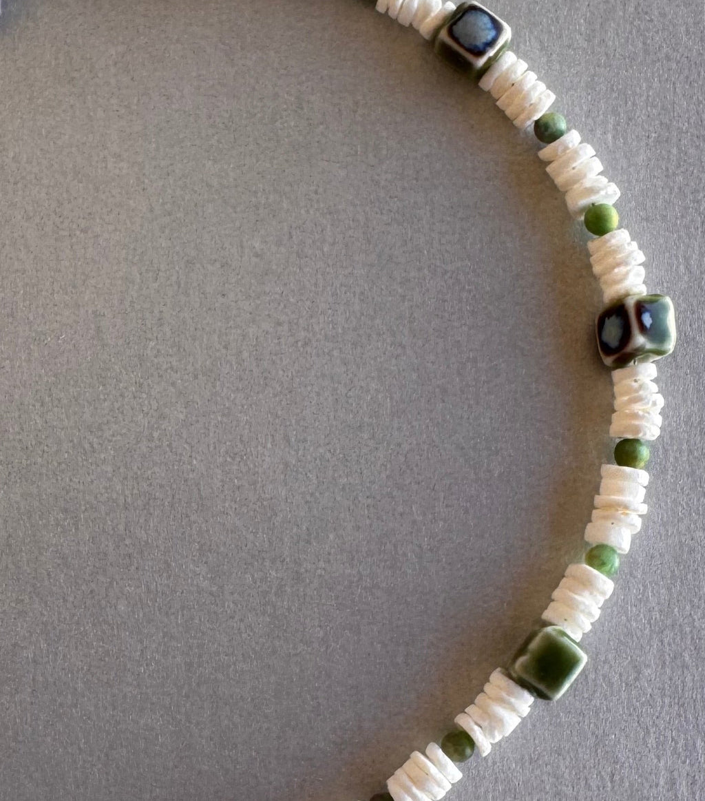 green tide shell necklace