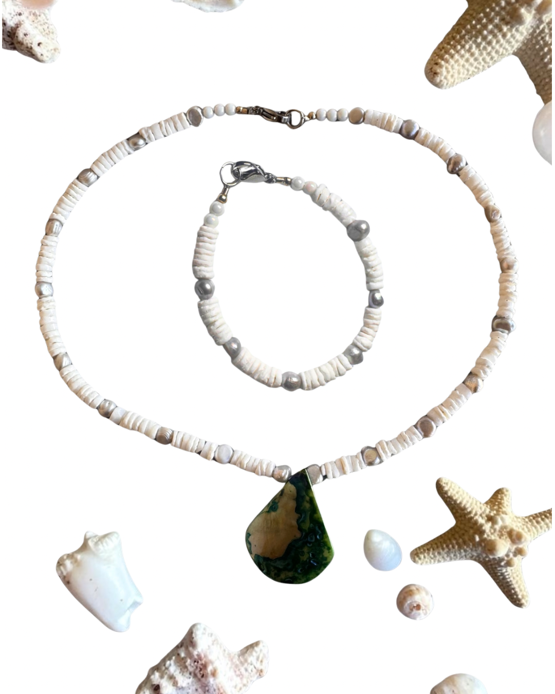 Fresh water shell necklace set