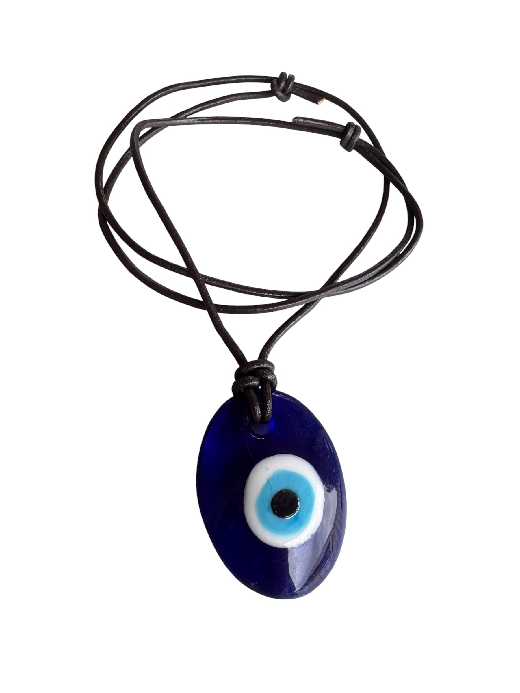 evil-eye earthbound bound leather cord necklace
