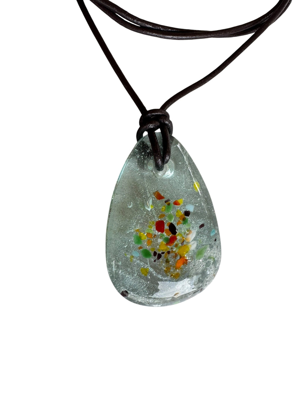 ocean-water earthbound leather cord necklace